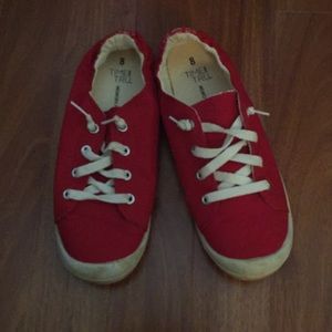 Red sneakers like new!